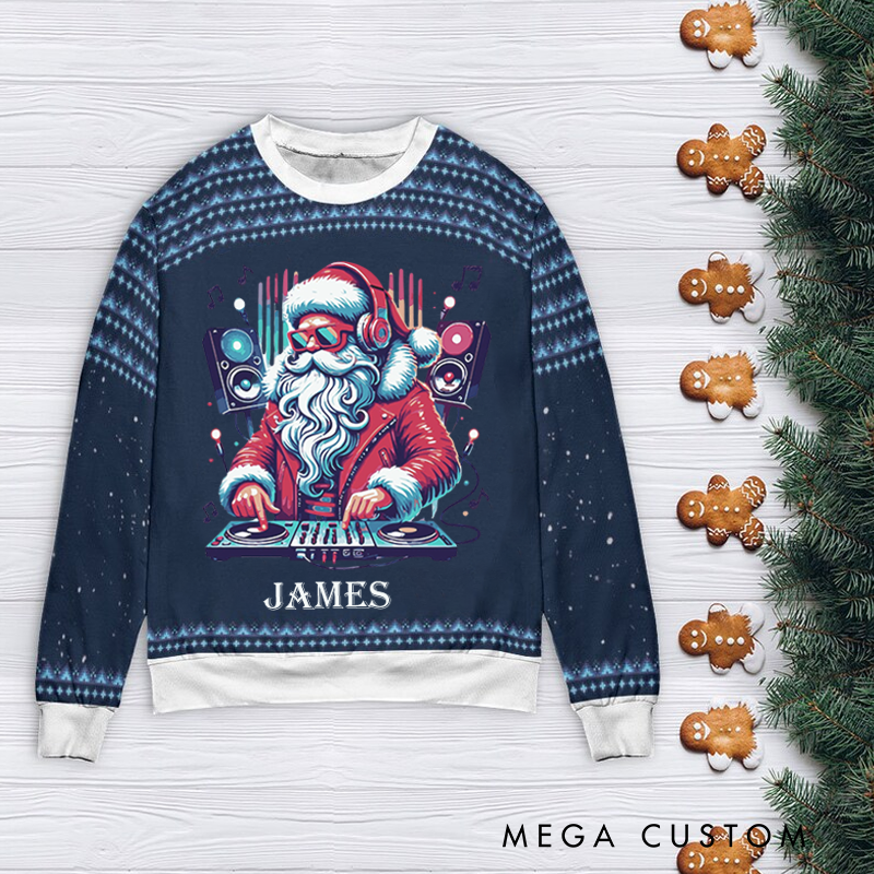 Personalized Ugly Sweater Music Christmas Sweater Song Fan Family Sweater