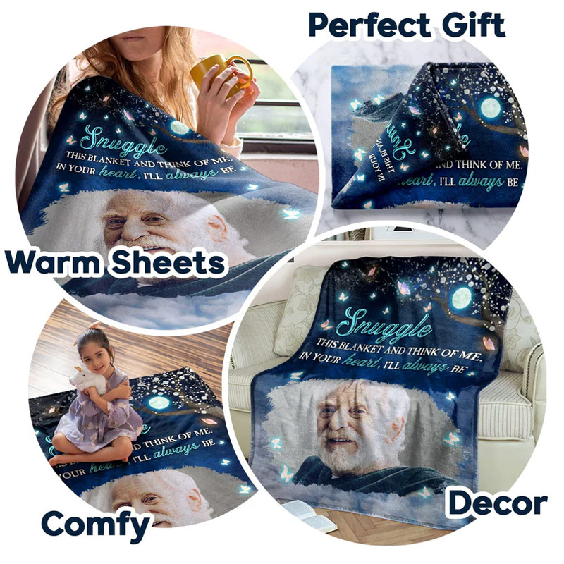 Personalized Photo Memorial Blanket A Hug From Heaven When You Really Miss Me Blanket Sympathy Gift for Loss of Loved One