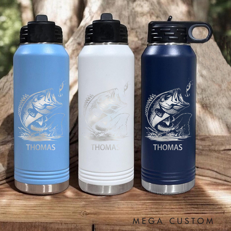Personalized Tumbler for Bass Fisherman Fishing Gifts for Men Largemouth Bass Tumbler for Dad Fathers Day Gifts Lake Fishing Dad