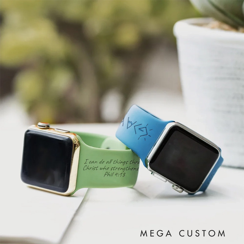 Personalized Christian Collection Silicone Watch Band with Bible Verses for Apple Watch Religious Messages Watch Band Christian Gift