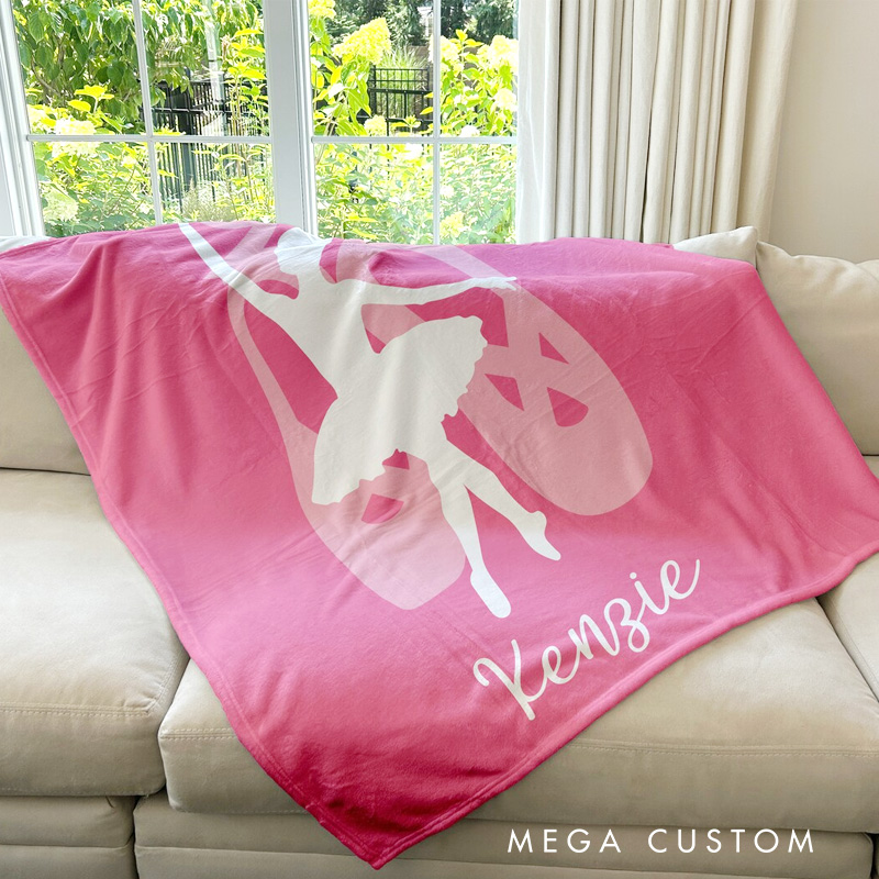 Personalized Ballet Dancer Name Blanket Flannel Blanket Ballet Lover Blanket with Name for Dance Lovers Dancer