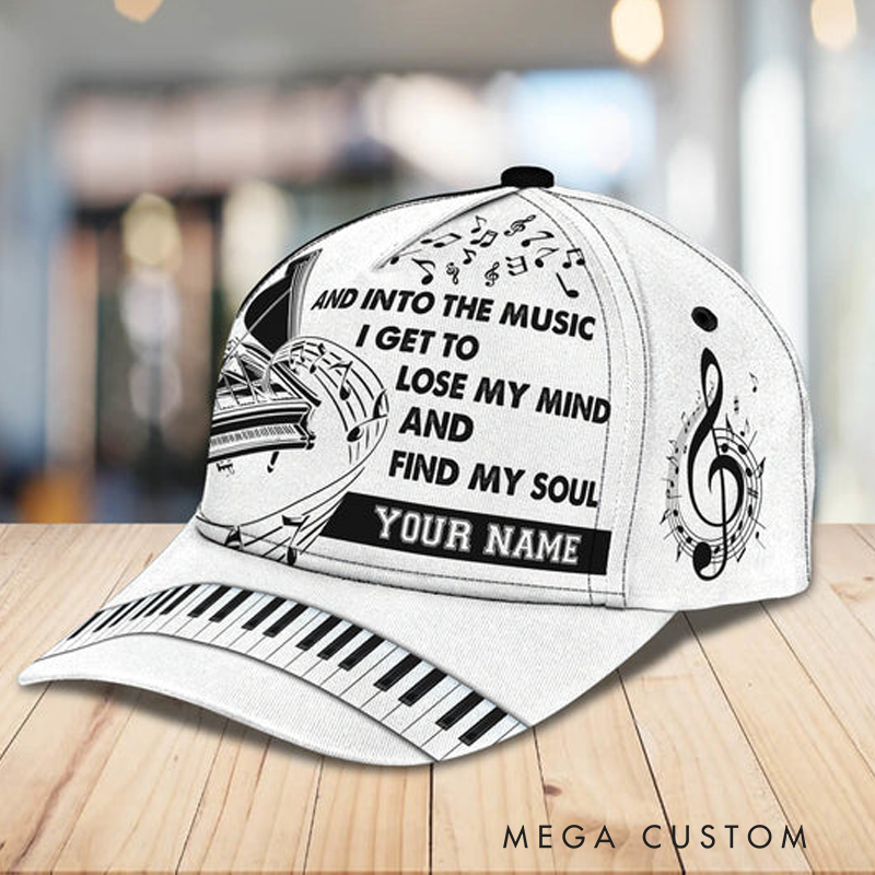 Personalized Piano Baseball Cap Full Print for Piano Lover Custom Gift Hat With Unique Design Lover Piano