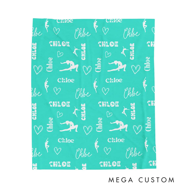 Personalized Dance Ballet Motifs Blanket Flannel Blanket Ballet Lover Blanket with Name for Dance Lovers Dancer