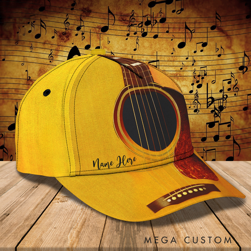 Personalized Name 3D Print Baseball Cap for Music Lover Perfect Music Lovers Guitar Lovers Custom Gift Hat With Unique Design Lover Guitar