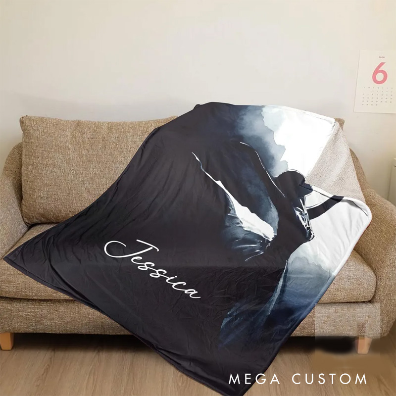 Personalized Dance Enthusiasts Blanket Flannel Blanket Ballet Lover Blanket with Name for Dance Lovers Dancer