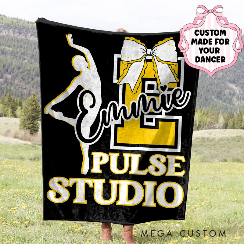 Personalized Dance Team Studio Blanket Flannel Blanket Ballet Lover Blanket with Name for Dance Lovers Dancer