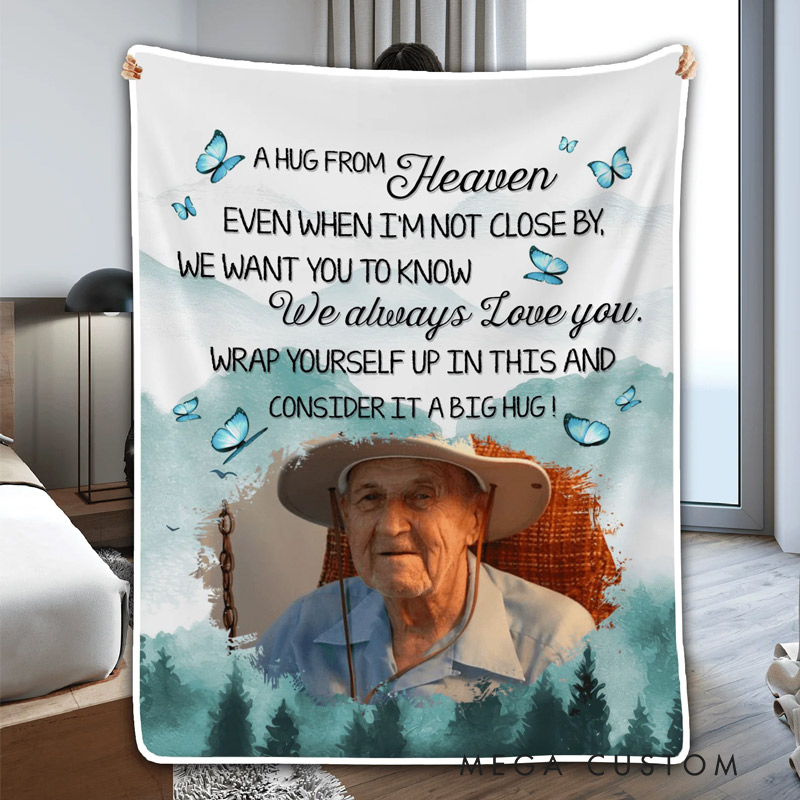 Personalized  I Always Love You Photo Blanket Custom Photo Memorial Throw Blanket Sympathy Gift for Loss of Loved One