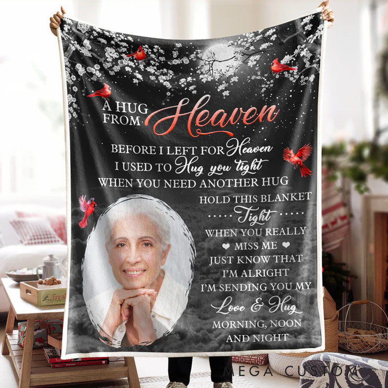Personalized When You Really Miss Me Photo Blanket Christmas Gift Custom Photo Memorial Throw Blanket Sympathy Gift 