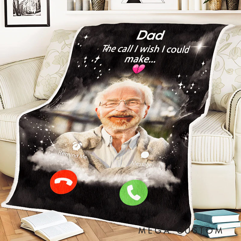 Personalized The Call I Wish I Could Make Photo Blanket Custom Photo Memorial Throw Blanket Sympathy Gift for Loss of Loved One