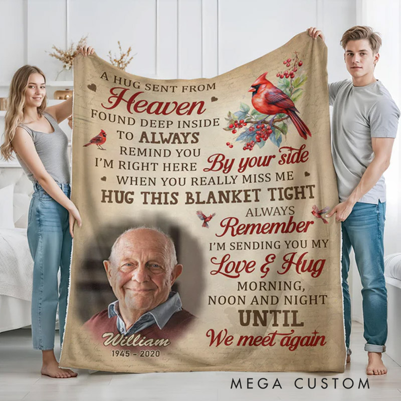 Personalized The Spirit Lives On Forever Photo Blanket Custom Memorial Throw Blanket Sympathy Gift for Loss of Loved One