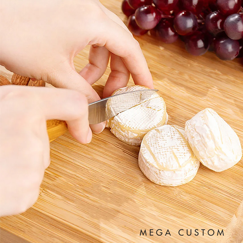 Personalized Line Style Birth Flower Cutting Board for Bakers Bamboo Charcuterie Serving Tray Thanksgiving Bread Board for Baking Lover Gift