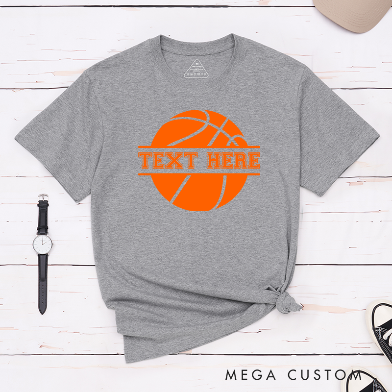 Personalized Basketball T-Shirt with Customizable Text Bold Basketball Graphic Design and Comfortable Fit Perfect for Fans Players and Team Spirit