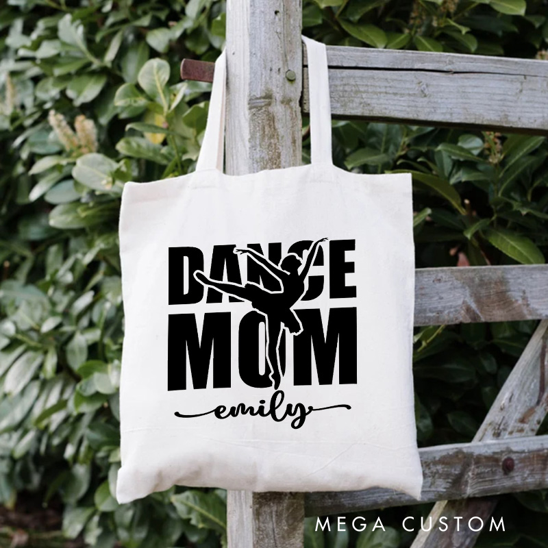 Personalized Stylish Dance Mom Tote Bag Dance Bag Ballet Lover Tote with Name for Dance Lovers Dancer