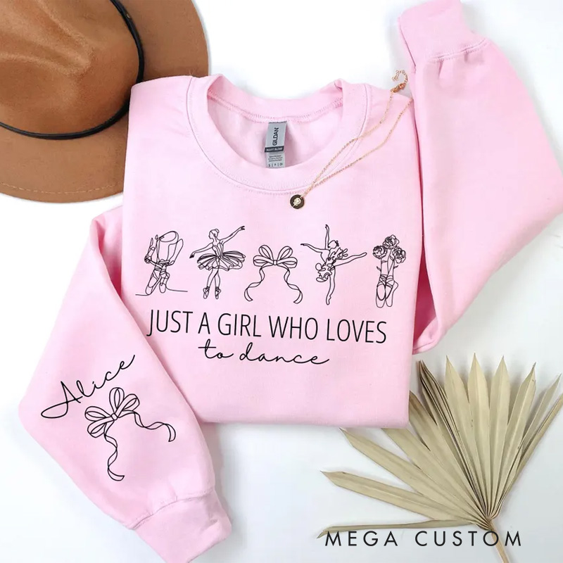 Personalized Ballerina Illustration Dance Classic Sweatshirt Horror Film Crewneck Dance Lover Shirt for Dance Team