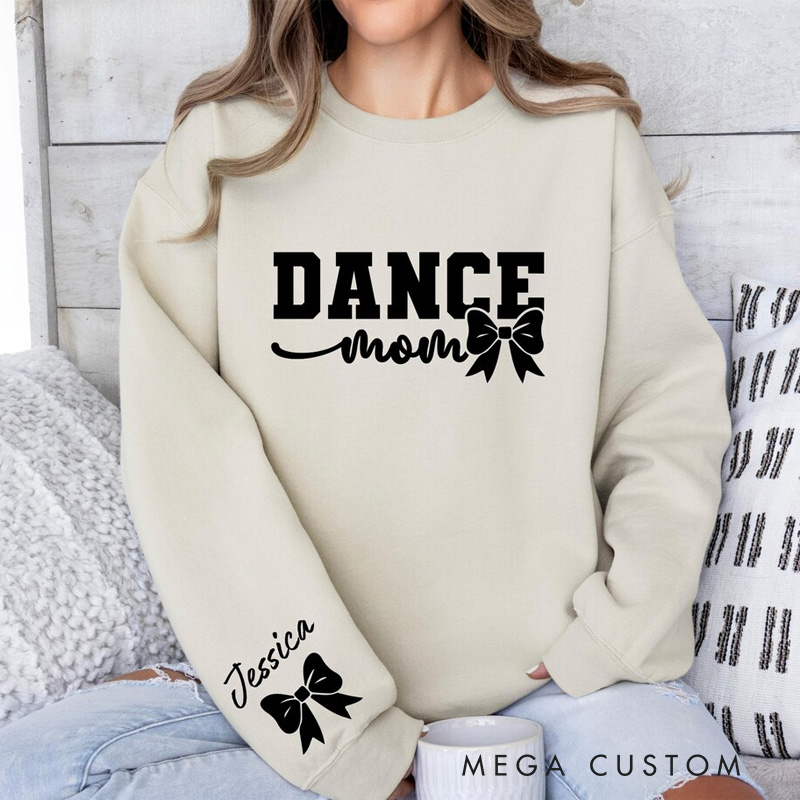Personalized Bow Dance Mom Classic Sweatshirt Horror Film Crewneck Dance Lover Shirt for Dance Team