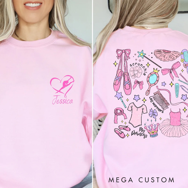 Personalized Heart and Dance Classic Sweatshirt Horror Film Crewneck Dance Lover Shirt for Dance Team