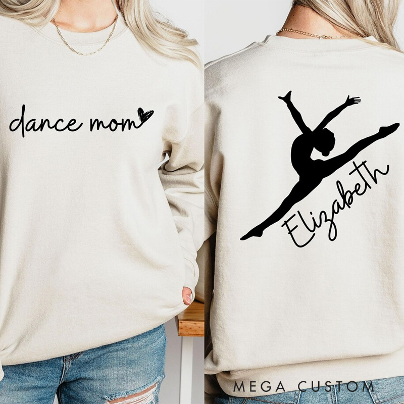 Personalized Ballerina Silhouette Dance Mom Classic Sweatshirt Horror Film Crewneck Dance Lover Shirt for Dance Team
