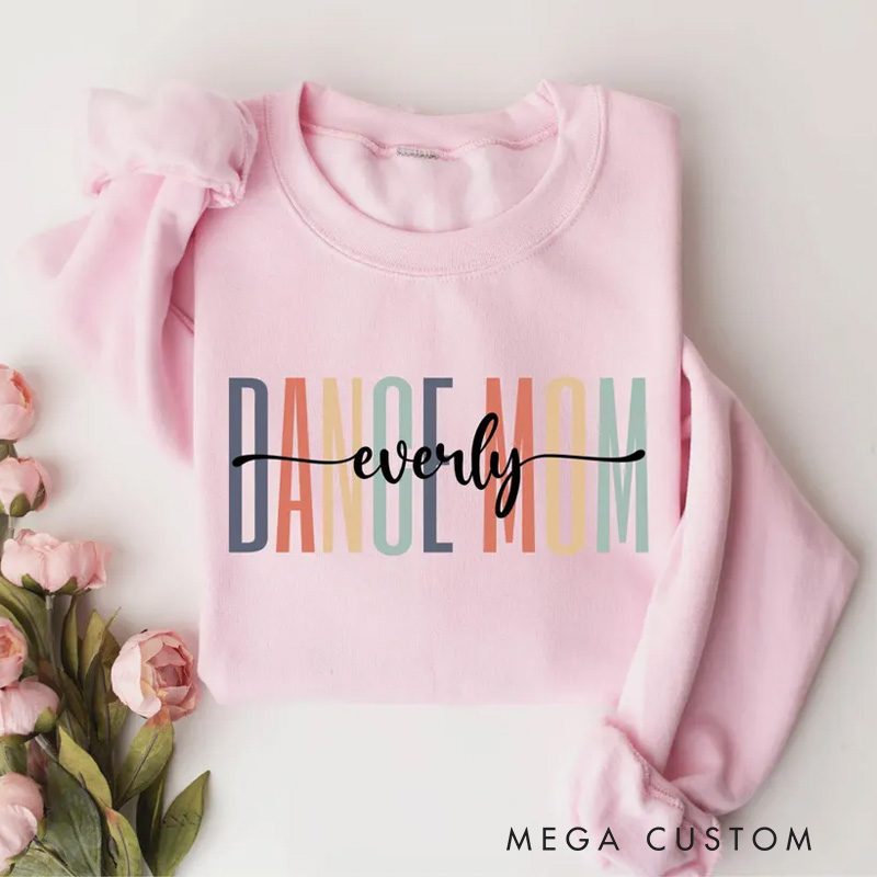 Personalized Colorful Dance Mom Classic Sweatshirt Horror Film Crewneck Dance Lover Shirt for Dance Team