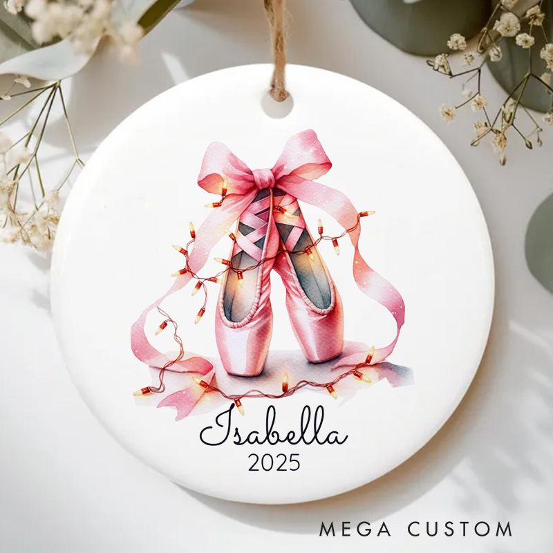 Personalized Ballet Shoes Ceramic Christmas Ornament Dance Lovers Christmas Gift Dancer Xmas Gift Christmas Decor