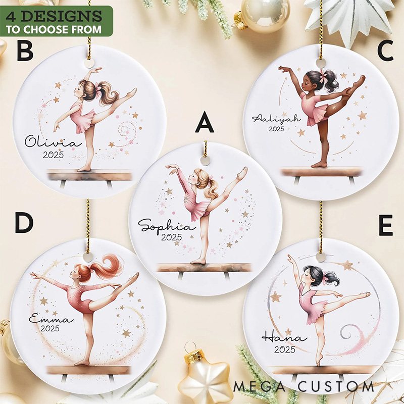 Personalized Elegant Gymnastics Ceramic Christmas Ornament Dance Lovers Christmas Gift Dancer Xmas Gift Christmas Decor