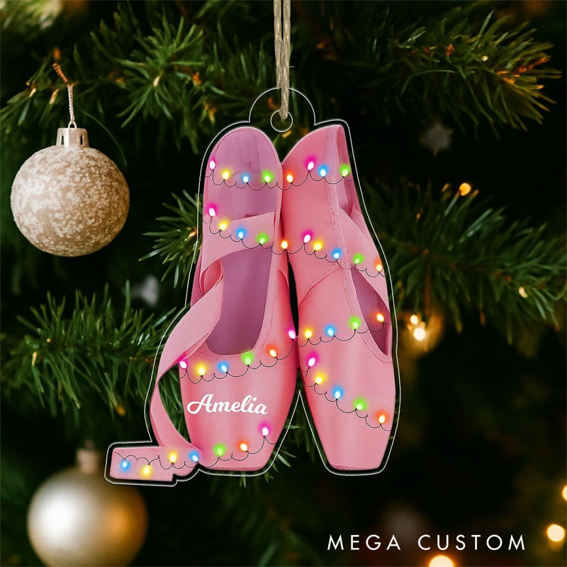 Personalized 2D Ballet Shoes Acrylic Christmas Ornament Dance Lovers Christmas Gift Dancer Xmas Gift Christmas Decor