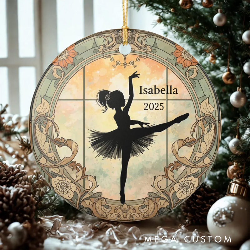 Personalized Vintage Silhouette Ballerina Acrylic Christmas Ornament Dance Lovers Christmas Gift Dancer Xmas Gift Christmas Decor