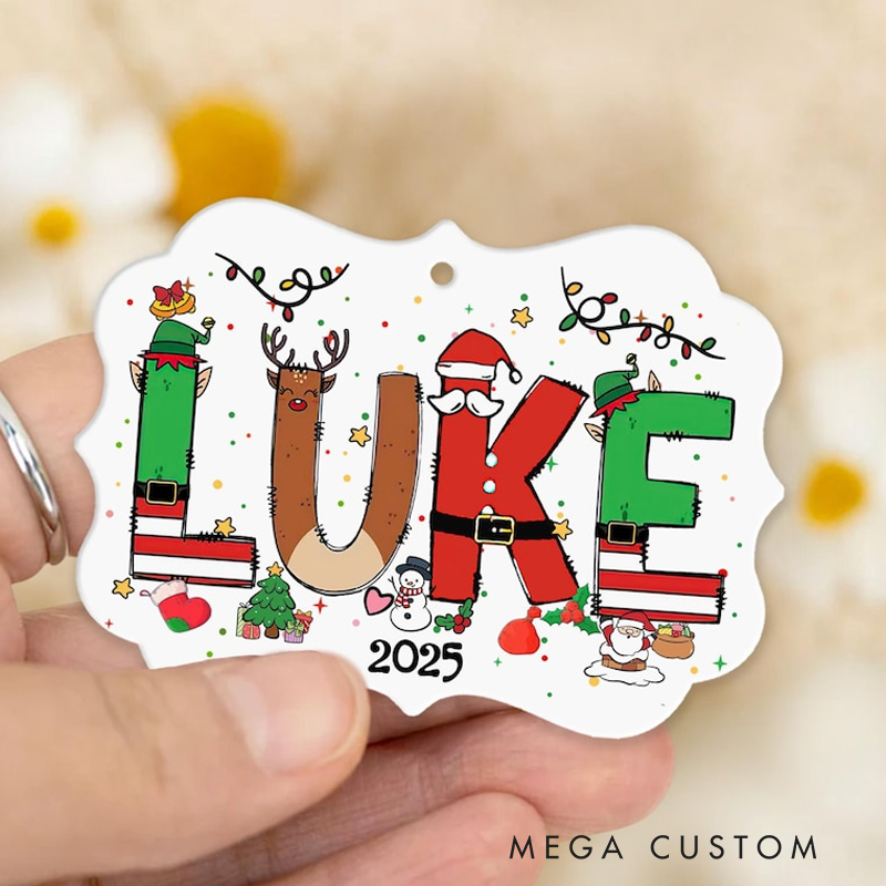 Personalized Christmas Ceramic Ornament Alphabet Ornament