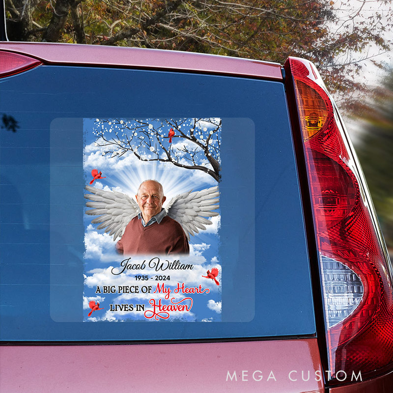 Personalized Memorial Decal Sticker for Car Window Big Piece Of My Heart Memorial Sticker Sympathy Gift