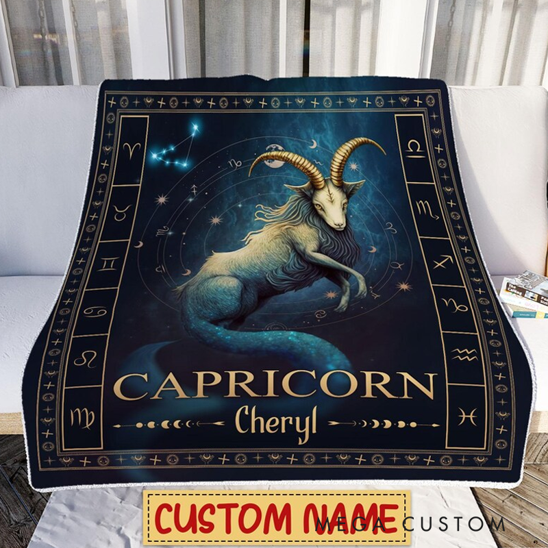 Personalized Zodiac Capricorn Blanket Custom Name Constellations Quilt Tarot Horoscope Astrology Blanket Horoscope Blanket for Capricorn