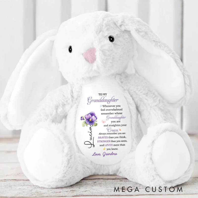 Personalized To My Granddaughter Whenever You Feel Overwhelmed Personalized Stuffed Bunny