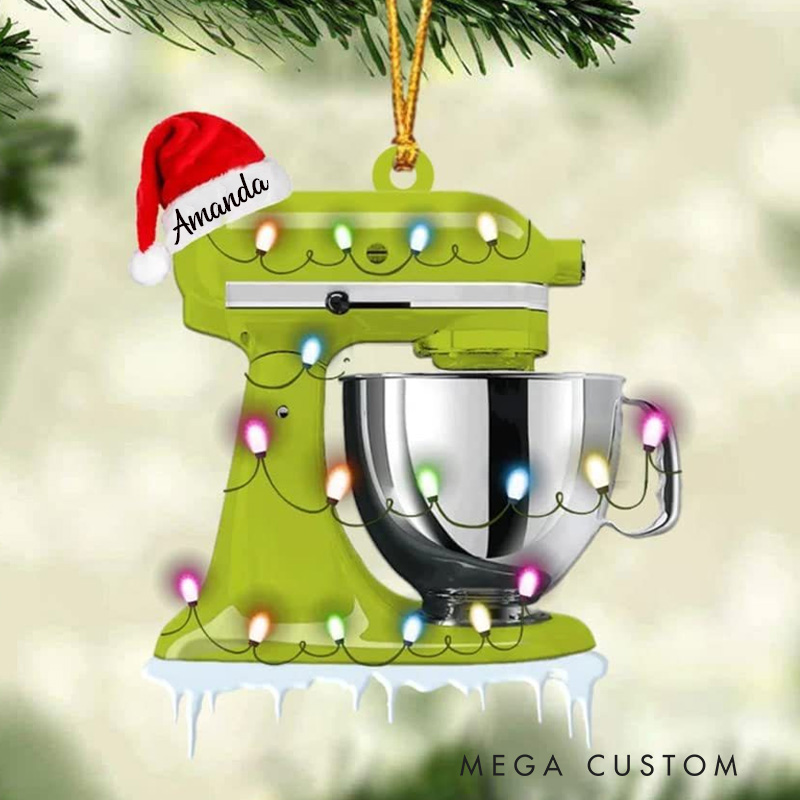 Personalized Baking Mixer Christmas Ornament Baking Lovers Xmas Tree Decoration with Name for Kitchen Enthusiasts for Baking Lover Gift