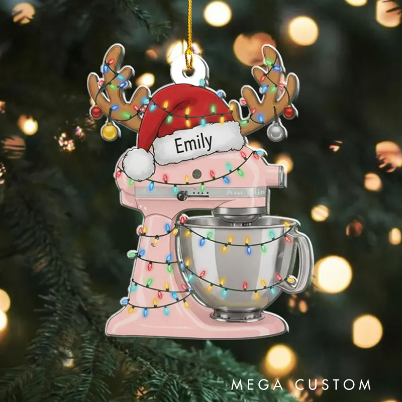 Personalized Stand Mixer Christmas Ornament Baking Ornament for Baker with Name Xmas Tree Decor for Baking Lover Gift