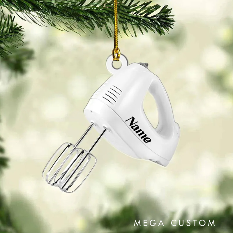 Personalized Baking Mixer Christmas Ornament Acrylic Baking Ornament for Baker with Name Xmas Tree Decor for Baking Lover Gift