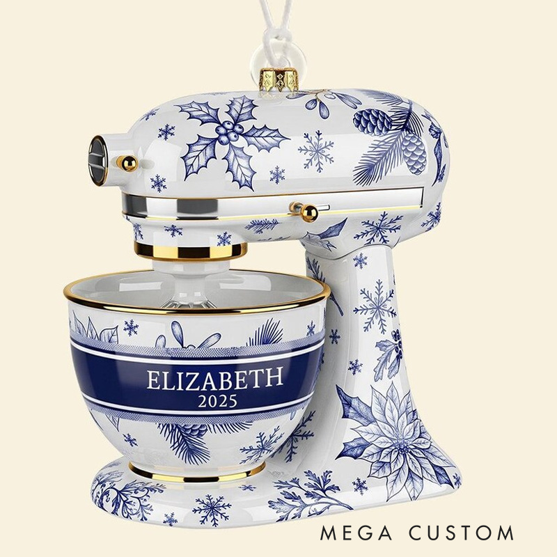 Personalized Baking Mixer Christmas Ornament 2025 Acrylic 2D Bakery Keepsake Holiday Tree Decor for Bakers Baking Lover Gift