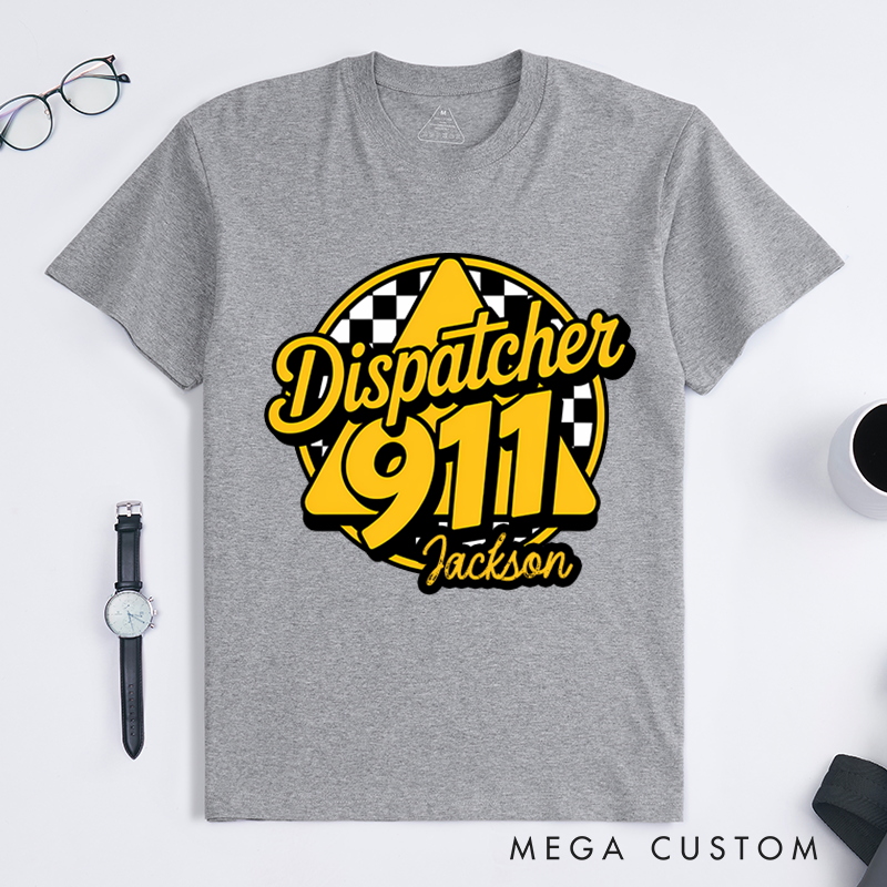 Personalized Dispatcher 911 T-Shirt with Bold Graphic Design Gift for Emergency Dispatchers