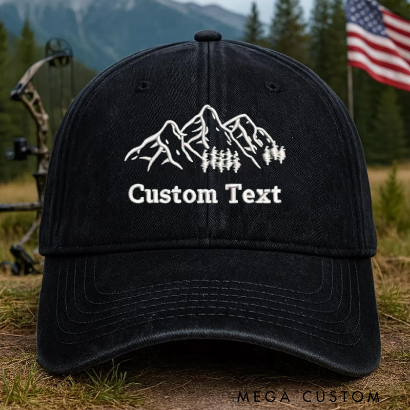 Personalized Mountain Hat Embroidered Baseball Cap Custom Hiking Hat Camping Cap for Outdoor Enthusiasts