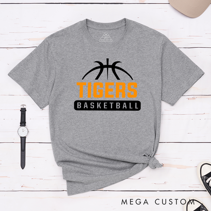 Personalized Basketball Team T-Shirt with Customizable Team Name and Bold Athletic Design