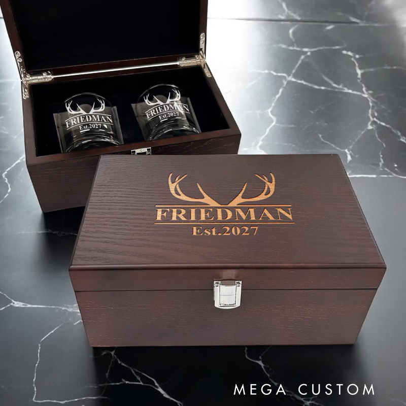 Personalized Hunting Whiskey Glass Custom Hunter Lover Whiskey Glass Deer Hunter Gift for Boyfriend Husband