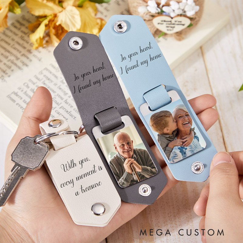 Personalized Memorial Keychain with Photo Custom Engraved Memorial Jewelry Photo Keychain for Loss of Loved One Condolence Gift Remembrance