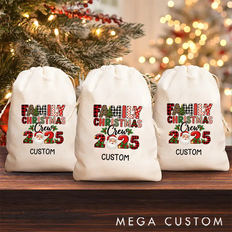 Personalized Retro Family Christmas Squad Christmas Sack