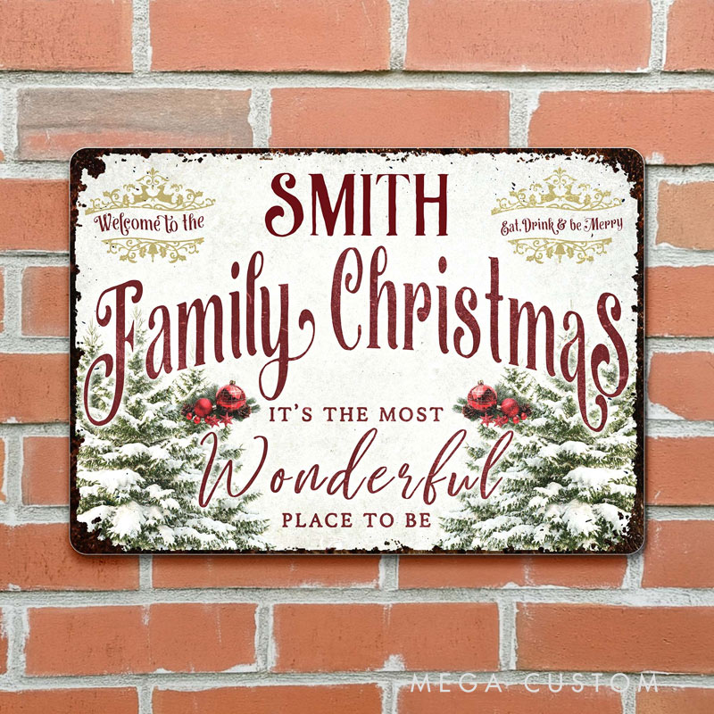 Personalized Welcome To The Family Christmas Garden Sign Most Wonderful Place Rustic Outdoor Decor Gift For Family Gardening Lovers 