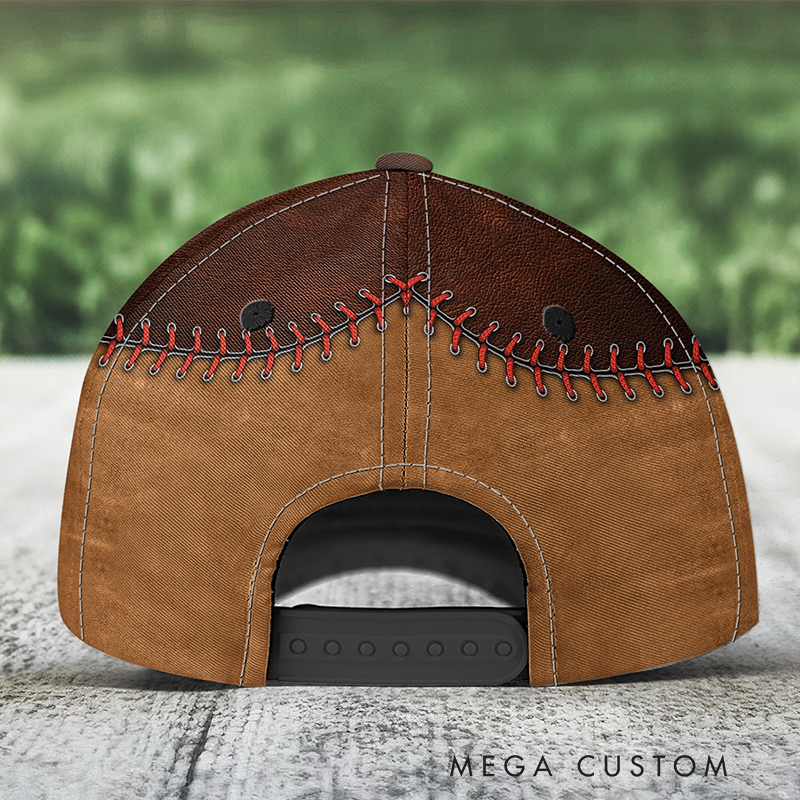 Personalized Baseball Themed Cap with Name and Player Number Customization