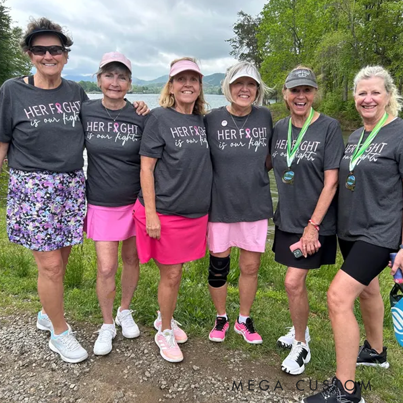Personalized Breast Cancer Support Squad Shirt Her Fight Is Our Fight Shirt Breast Cancer Shirt Family Breast Cancer Cancer Support Team Shirt