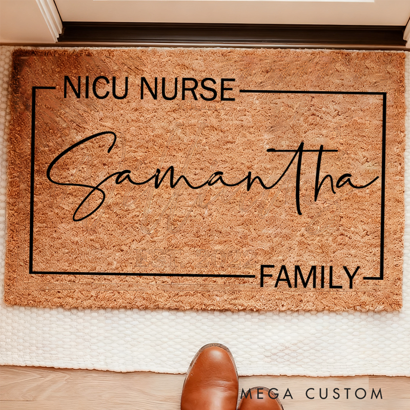 Personalized Nurse Doormat Nurse Appreciation Gift Housewarming Gift 