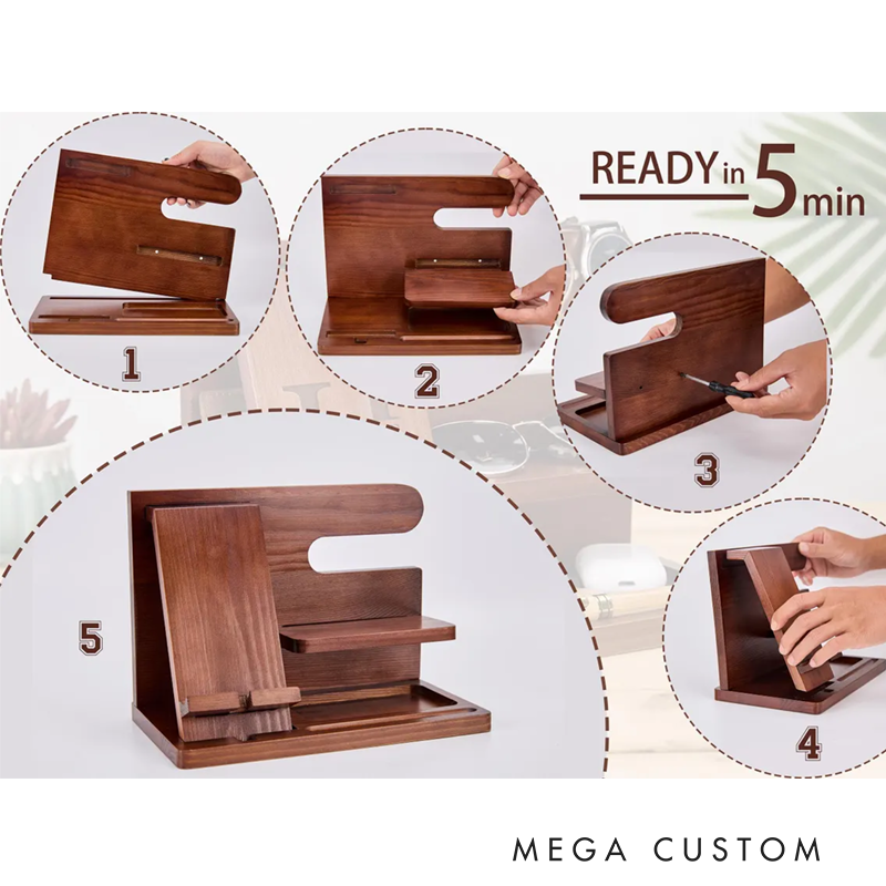 Personalized Firefighter Themed Wooden Desk Organizer with Custom Name Gift for Firefighters