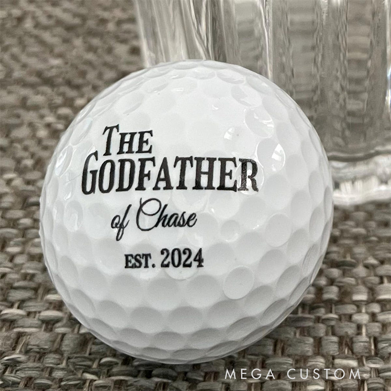 Personalized Godfather Golf Ball with Name and Date Religious Gift for Sport Lovers Golf Fanatic Gift Christians Gift for Golfers