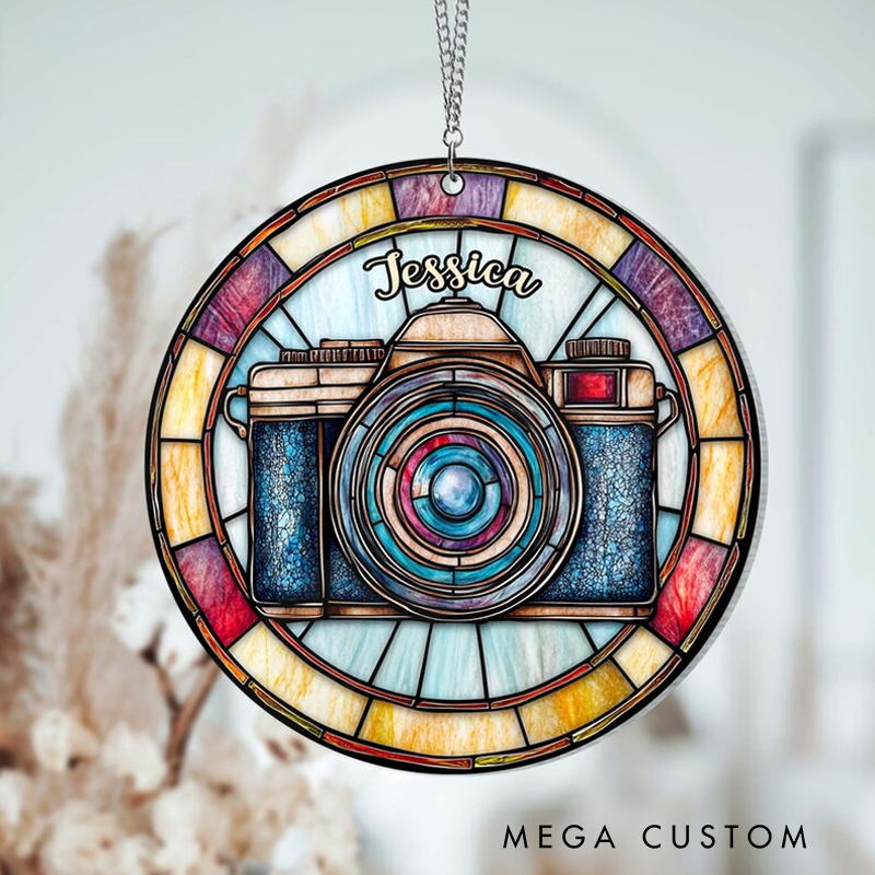 Personalized Photographer Suncatcher Ornament Photographer Christmas Gift Gift for a Photographer Photographer Gift Journalist Ornament