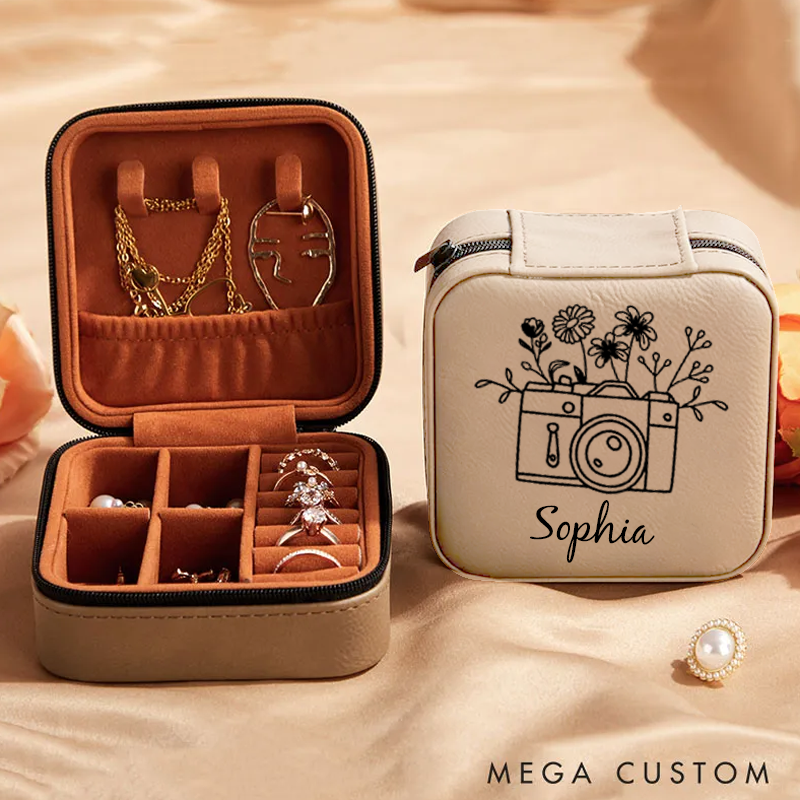 Personalized Photographer Jewelry Box Camera Gifts for Girls Travel Jewelry Box With Name Gift for Photographer Camera Lover