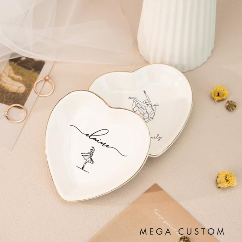 Personalized Ballet Jewelry Dish Dance Gift For Little Girls Dance Teacher Recital Gifts Ballet Dancer Trinket Tray Dance Team Ring Holder