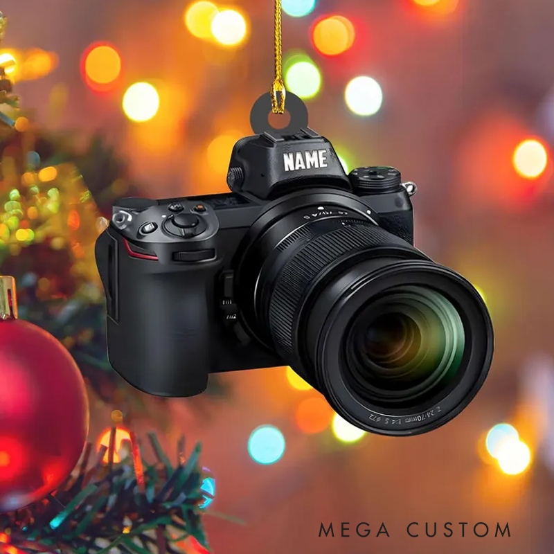 Personalized Camera Christmas Ornament Gift for Photographer Camera Photographer Flat Christmas Ornament, Photographer Ornament Xmas Decor